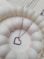 گردنبند قلب نقره ای